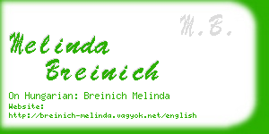 melinda breinich business card